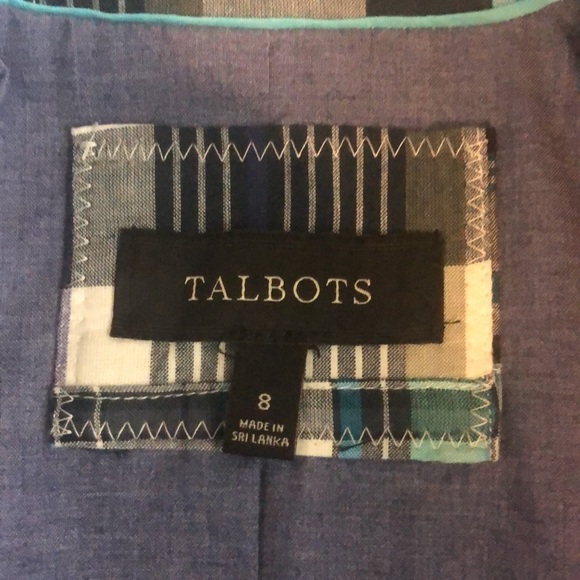 Talbots jacket blue squares and lines lining too - Picture 5 of 9